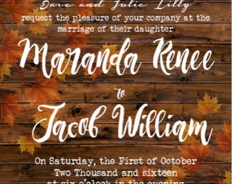 Fall Wedding invitation
