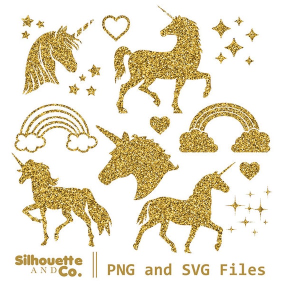 Gold Glitter Unicorn Gold Glitter Unicorn Clipart Glitter
