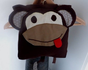 Backpack mother monkey, adjustable straps.
