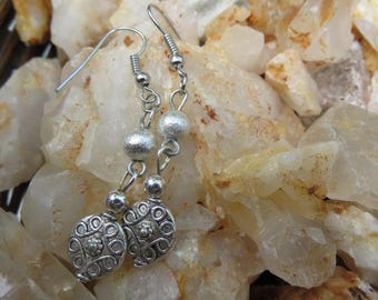 Silver Embossed Infused Earrings