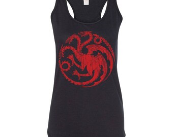 Game of Thrones Shirt. House Targaryen Dragon Tank Top. Mother of Dragons shirt. Game Of Thrones Tank Top. S - 3XL.