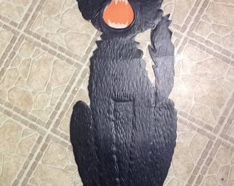 Luhrs Black Cat 1950's Halloween Die Cut Decoration Free Ship