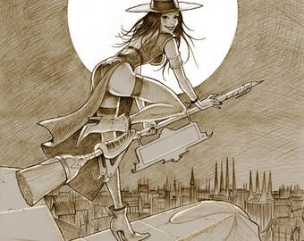 a sexy witch on a broom a sexy witch on a broom