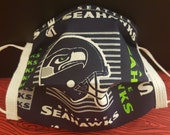 Seattle Seahawks Inspired - Germ Freak Designer Face Mask by Dena Tyson
