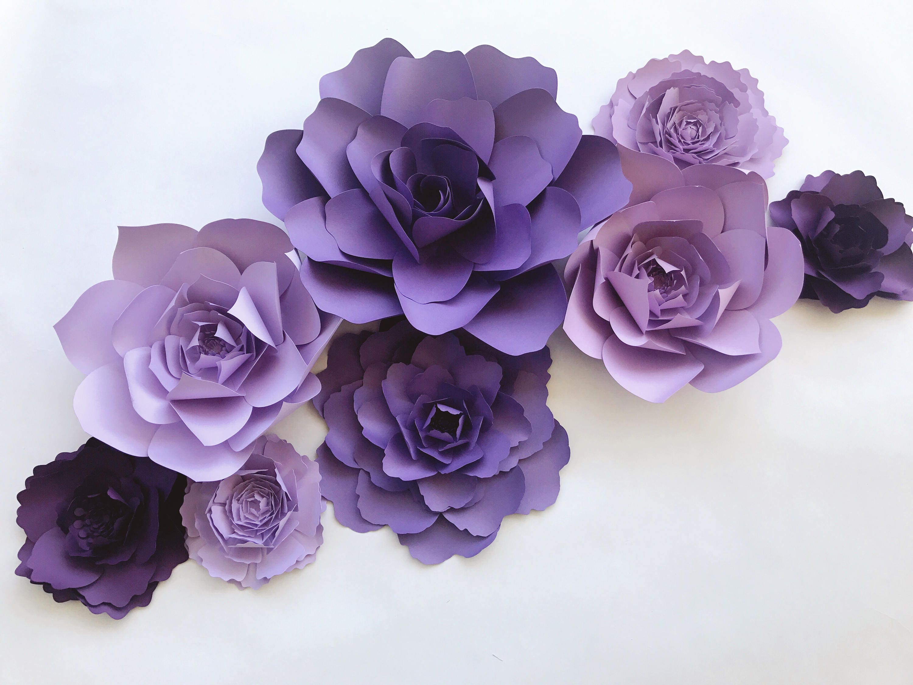 purple-paper-flower-nursery-decor-girls-room-wall-art-purple