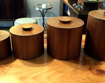Mid Century Teak Nesting Canister Set 1960's