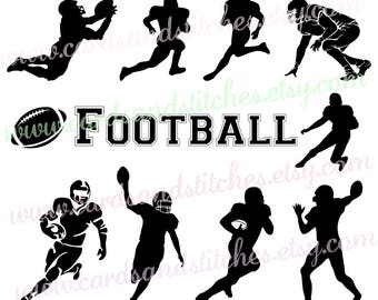 Football SVG - Football Silhouettes - Football Players SVG - Digital Cutting File - Cricut Cut - Instant Download - Svg, Dxf, Jpg, Eps, Png