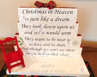 Christmas Holiday Memorial in Heaven table top display by gr8byz