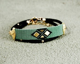Hand Woven Urban wrap Bracelet,trendy jewelry,Stacking Jewelry,Unique Jewelry,street style Fashion,stack bracelets,geometric bracelets,chic