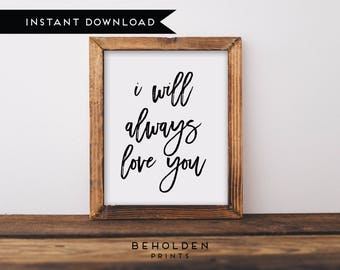 Digital Download, Nursery Printable, Nursery Wall Art, Minimalist Nursery, Gift for Her, Love Quote, Black and White Print, Calligraphy