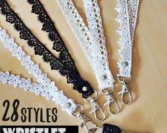 Cute lanyard, lace keyfob, neck lanyard, white lace lanyard, white id lanyard, id badge holder,id card, kawaii lanyard , ID holder keychains
