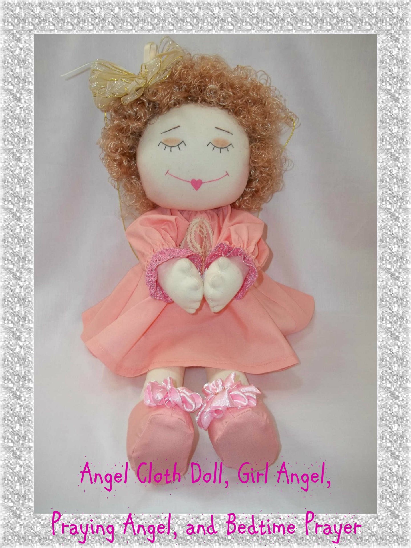 Angel Cloth Doll Praying doll and Bedtime Prayer with her