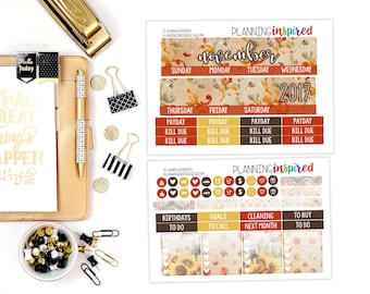 November Monthly Kit, Monthly Sticker Kit, November Monthly Planner Stickers, for use with ERIN CONDREN LIFEPLANNER™