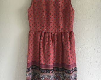 NIXA BORDER PRINT DRESS
