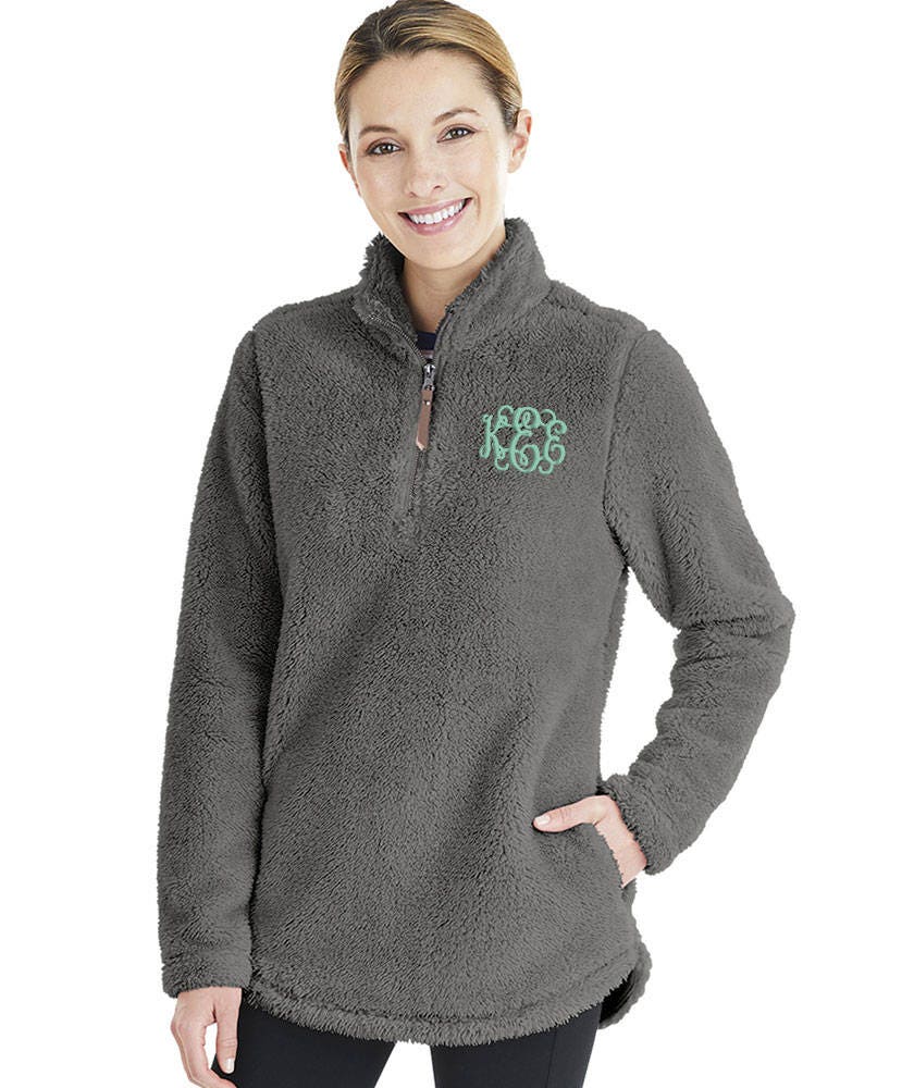 womens quarter zip sherpa pullover