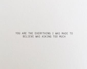 The Everything love card for husband, first anniversary card for boyfriend, girlfriend birthday card for boyfriend, anniversary cards