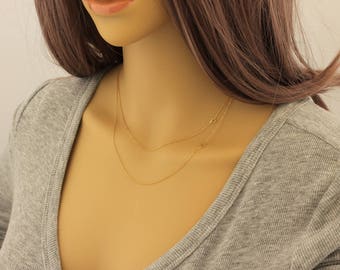 Layered Necklace, Layered Initial Necklace, Dainty Necklace, Letter Necklace, Monogram Necklace, Personalize Necklace, Bridesmaid Gifts