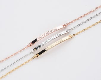 Best Friend Bracelet,Bridesmaid gift,Friendship Bracelet,best friends gift,Personalized Bar Bracelet,Coordinates bracelet,Custom bracelet