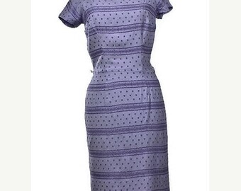 SALE 1950's Dress. Vintage Gay Gibson Purple Wiggle Dress, Size Small