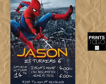 Spiderman Invitation, Spiderman Homecoming, Spiderman Birthday, Spiderman Invite, Spiderman Party, Spiderman Printables, Spiderman Custom