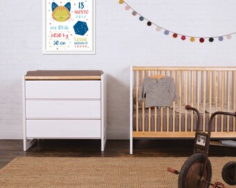 First birthday poster - nursery poster - birth stats