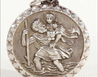 St. Christopher Sterling Silver Round Pendant by Georg Jensen Ltd