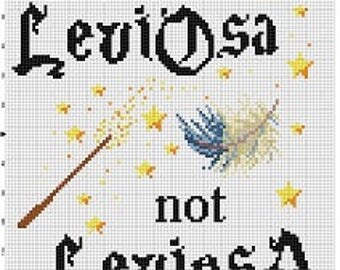It's LeviOsa, not LeviosA Hermoine Quote - Harry Potter Cross Stitch Pattern - Instant Download