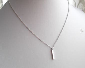 Silver Bar Necklace - Minimal Necklace - Simple Thin Necklace - Small Silver Necklace - Cute Everyday Jewellery - Dainty Layering Necklace