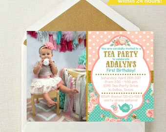 Tea Party Photo Invitation // Tea Party Birthday Invitation // Tea Party Invite // Tea Party Birthday // Tea Party // Dress-up Party