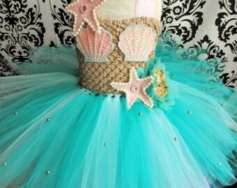 Pink Teal Mermaid/Teal Mermaid Costume/Pink Gold Mermaid Dress/Under the Sea/Mermaid Party/Girls' Dresses/Baby Girl Dresses/Mermaid Dresses