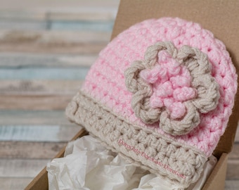 Crochet Baby Hat Pattern, Baby beanie pattern, Newborn hat pattern, Infant hat pattern, Flower hat pattern, PDF crochet pattern /4021/