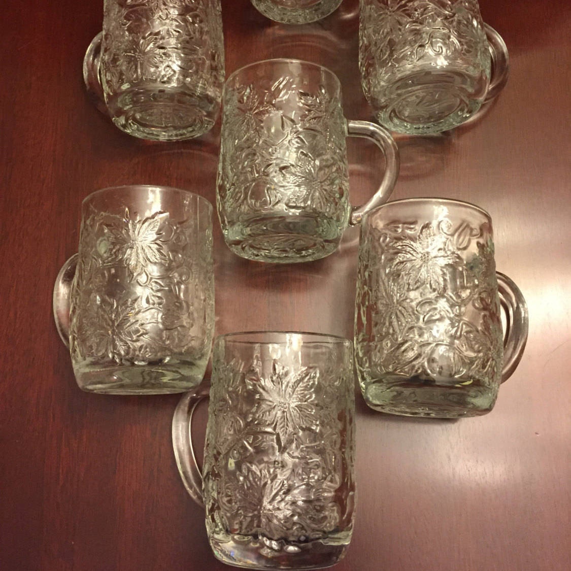 Princess House Crystal, Fantasia Crystal mugs, set of 6, Vintage