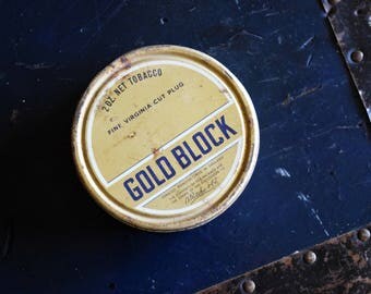 Gold tobacco tin  Etsy AU