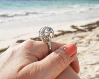Disney Pick a Pearl Cage Ring, Akoya Open an Oyster, Treasure Chest Ring, Pearl Locket Ring, Pearl Ring, Pendant for Pick a Pearl Cage Ring