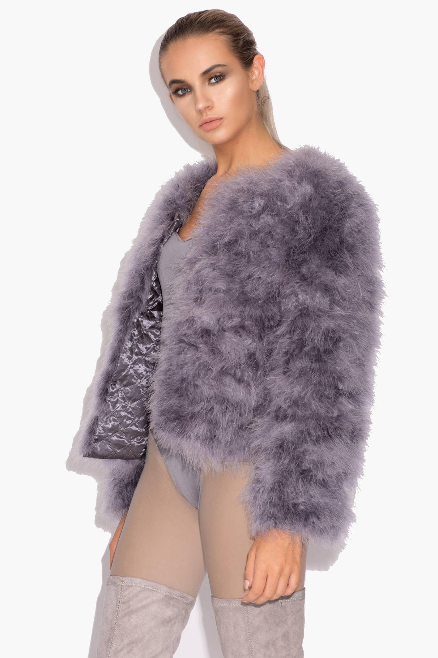 Gas Brown Marabou Coat