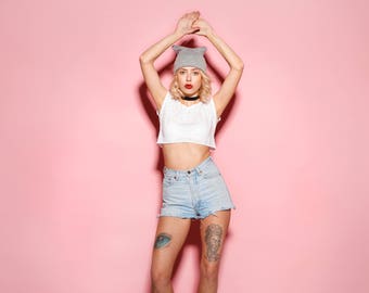 ANY SIZE Denim Shorts High Waisted Shorts Denim Cutoffs Frayed Jean Shorts