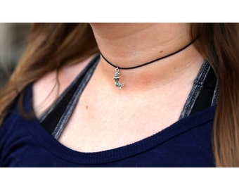 MERMAID CHOKER NECKLACE: Mermaid Charm Choker Necklace, Mermaid Necklace, Mermaid Gift, Mermaid Accessories, Mermaid Jewelry, Choker