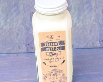 Body milk, goats milk lotion, peace blend, aromatherapy lotion, body lotion, shea cream, shea body cream, sensitive skin cream