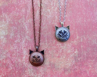 Resist Necklace, Persist Necklace, Feminist Necklace, Pussyhat Necklace, Cat Necklace, Resister, Resist Pin, Persist Pin, Anti Trump