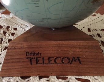 British telecom, world globe, scan globe a/s, Denmark, med size, collectible, vintage 1972