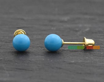earrings 14k gold turquoise
