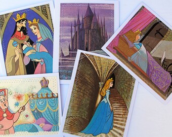 vintage Walt Disney Sleeping Beauty handmade all occasion blank cards - vintage Sleeping Beauty Walt Disney - book illustration card set