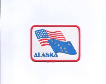 Vintage Alaska and American Flag Patch