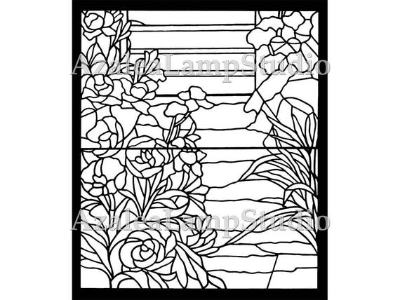 Art Nouveau Print, Stained Glass Patterns, Pattern Designs, Pattern Pdf, Tree SVG, Coloring Pages, Pattern Svg, Pattern Print, Tree Print