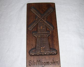 Windmill Cookie Press Biscuit Press Wall Hanging Wood Stellingmolen Vintage