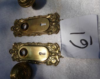 Vintage, antique, brass Victorian-door-hardware-set-61-25