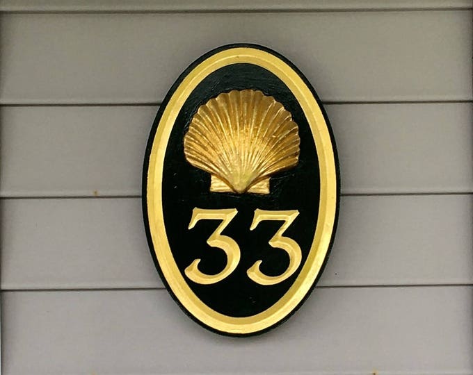 Handcrafted house number signs - with figure 1-2 numbers 10" x 17" x 1"