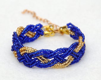 Blue Bracelet for Women Bead Bracelet Handmade Beaded