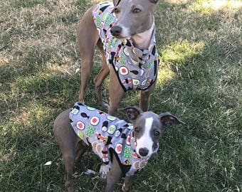 Italian Greyhound and Whippet Soft Cotton T shirts and sleeveless turtle necks.