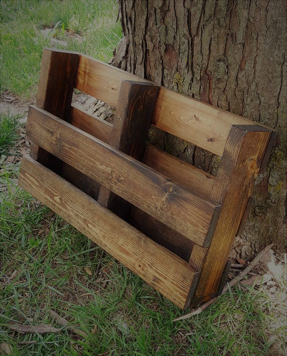 Magazine Rack Farmhouse Rustic Wall Decor Organizer